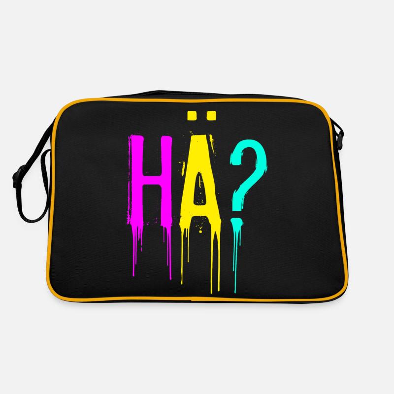 HÄ? Kindershirt - Retro Tasche - Schwarz/Gold