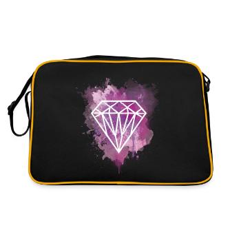 Watercolor Diamond - Retro Tasche - Schwarz/Gold - Hinten