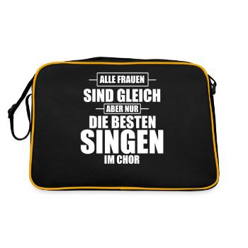 Nur die Besten singen im Chor - Witziges Tshirt - Retro Tasche - Schwarz/Gold - Hinten