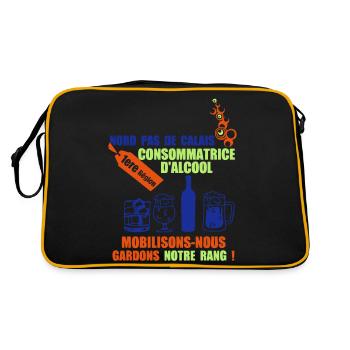 nord pas de calais 1ere region alcool humour - Sac Retro - noir/or - Dos