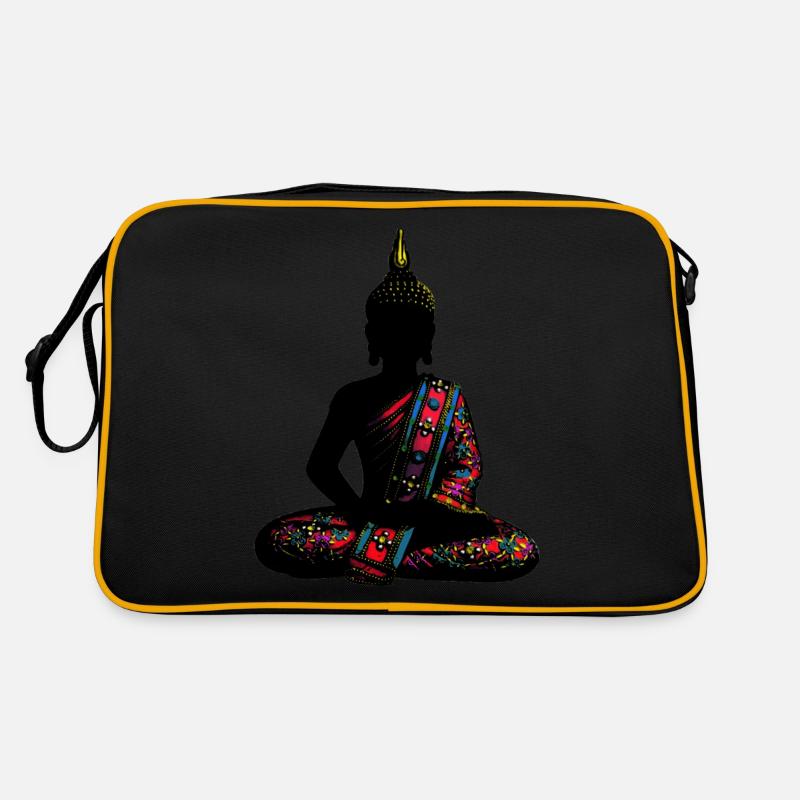 Buddha - Retro Tasche - Schwarz/Gold