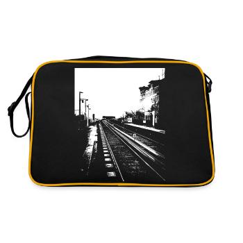 U-Bahn - Retro Tasche - Schwarz/Gold - Hinten