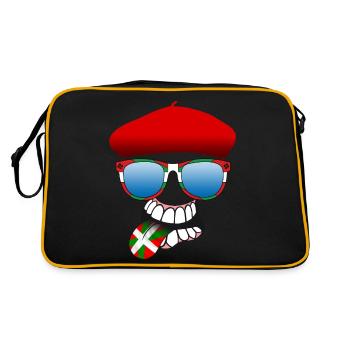 basque smiley 6 - Sac Retro - noir/or - Dos