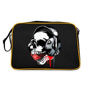 skull music color by dk - Sac Retro - noir/or - Dos