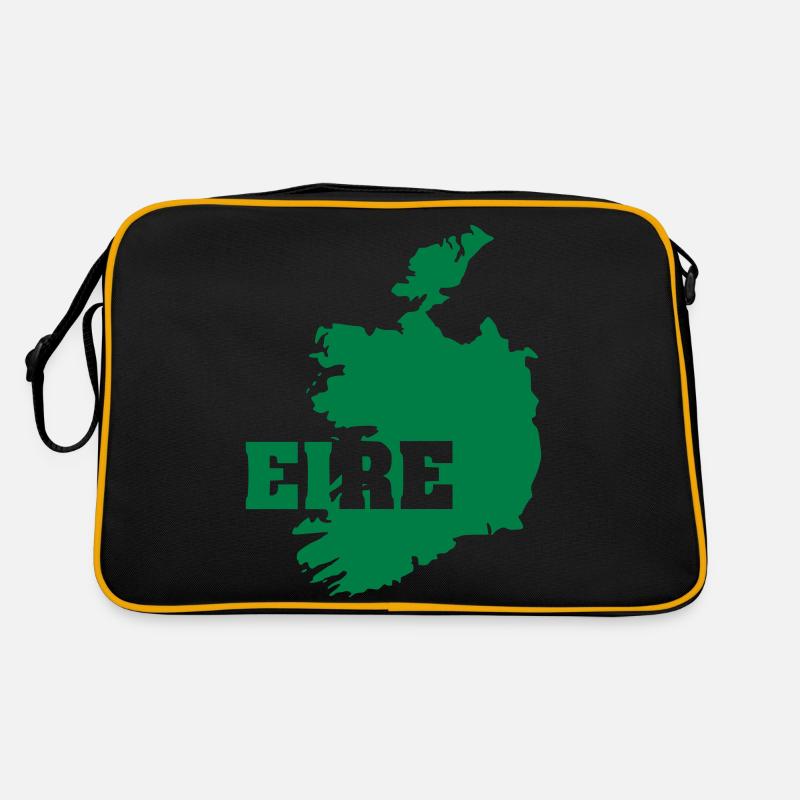 Irland (ID: 002004) - Retro Tasche - Schwarz/Gold