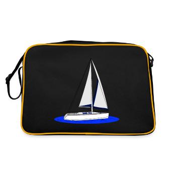 Segelboot - Retro Tasche - Schwarz/Gold - Hinten