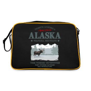 Alaska - Moose - Elch - Retro Tasche - Schwarz/Gold - Hinten