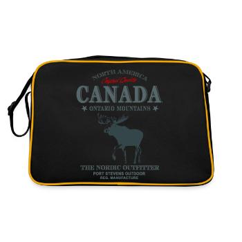Canada - Moose - Elch - Retro Tasche - Schwarz/Gold - Hinten