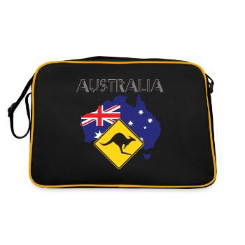 Australia TShirt - Australia T-Shirt - Retro Bag - black/gold - Back