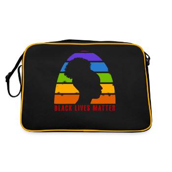 Black Lives Matter - Rainbow Afro Girl - Equality - Retro Bag - black/gold - Back