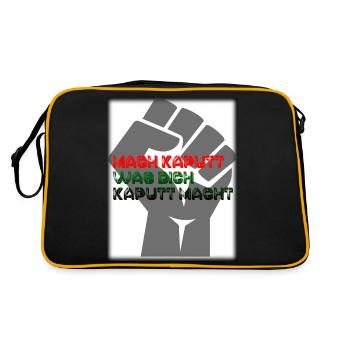 Mach kaputt was dich kaputt macht - Retro Tasche - Schwarz/Gold - Hinten