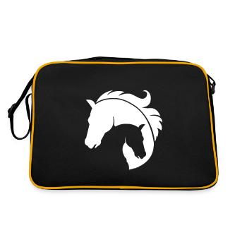 Horse - cheval - animal domestique - poulin - Sac Retro - noir/or - Dos