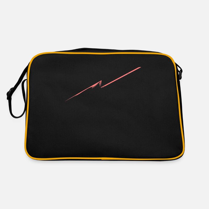 Abstract Lines / Line / Pattern / Trend / Red - Retro Bag - black/gold