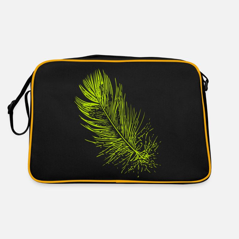 Abstract feather / line / green / pattern Retro Bag