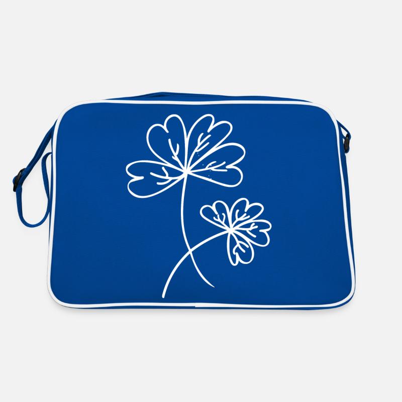 Abstract flowers / white / line / trend / pattern Retro Bag