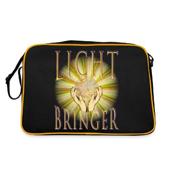 LICHTBRINGER - Lichtkugel, Licht, Schein - Retro Tasche - Schwarz/Gold - Hinten