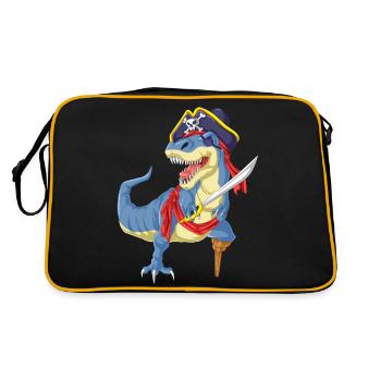 pirate dinosaur - Retro Bag - black/gold - Back
