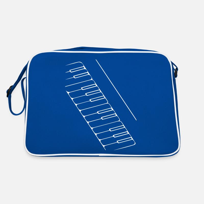 Abstract Keyboard / Line / White / Pattern Music Retro Bag