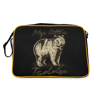 my little teddy - mein kleiner Teddy / Bear - Bär - Retro Tasche - Schwarz/Gold - Hinten