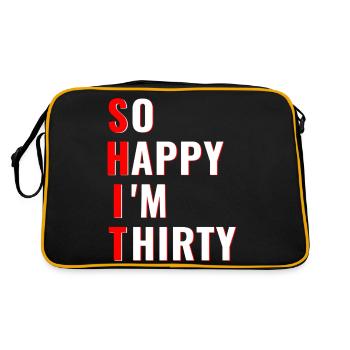 So Happy Im Thirty, Funny Birthday Gift - Retro Bag - black/gold - Back