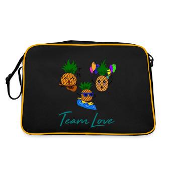 Team Love / Ananas / Été / Proverbes / Tendance - Sac Retro - noir/or - Dos