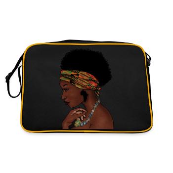 Kente African Woman, Ghana, Afrique - Sac Retro - noir/or - Dos