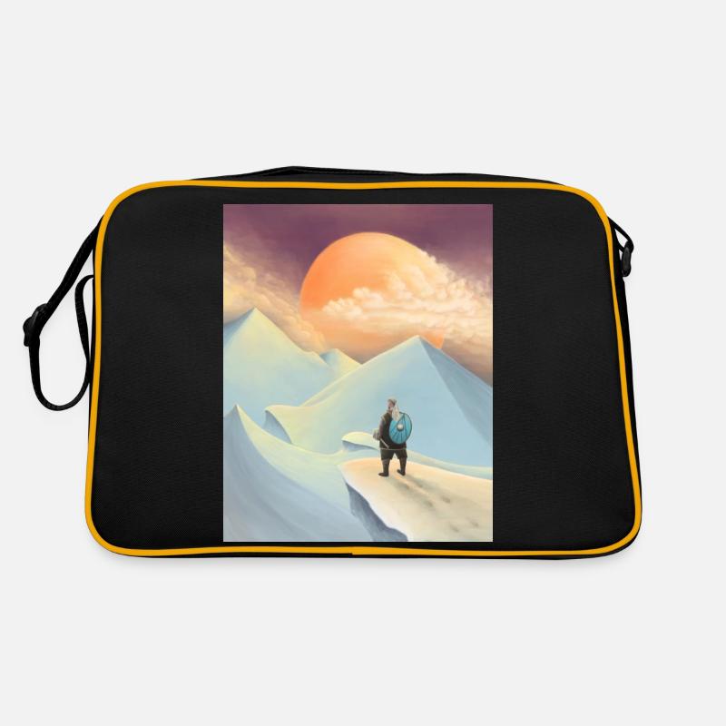 Thor geht nach Jotunheim - Retro Tasche - Schwarz/Gold