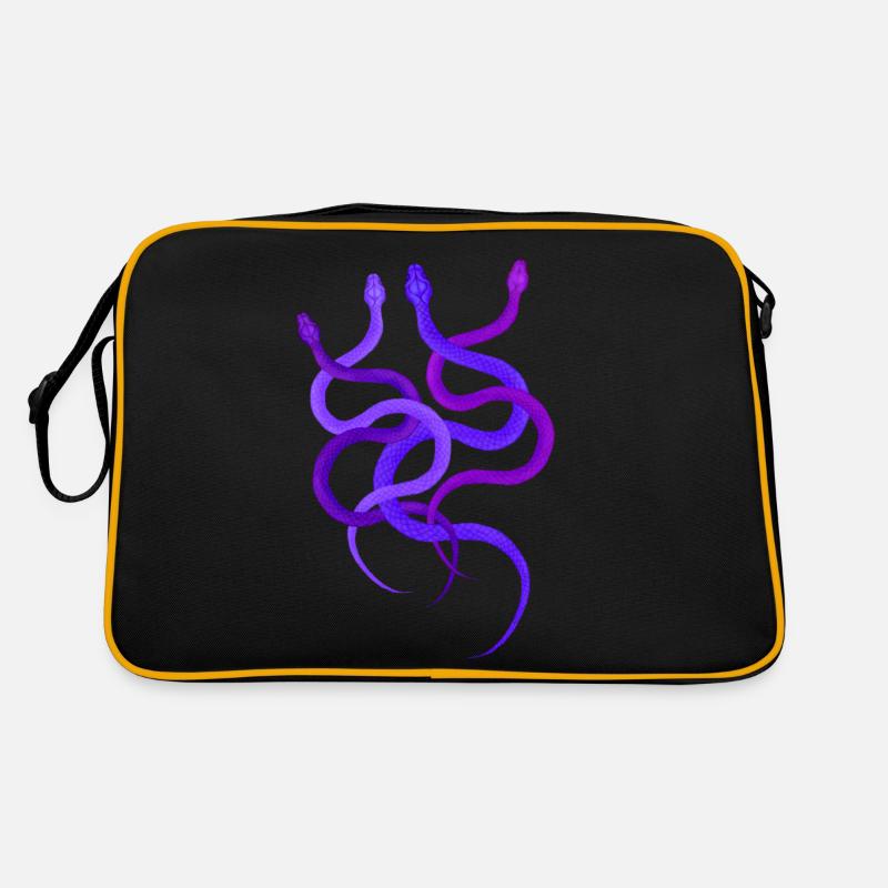 Einfaches Schlangendesign, 4 wilde Pythons Retro Tasche