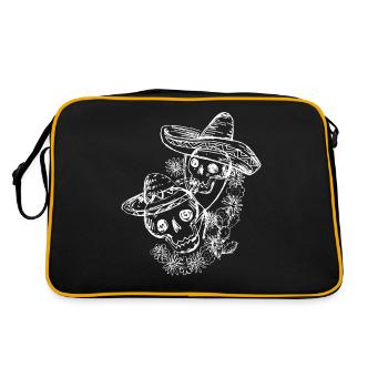 Crâne crâne tatouage halloween mexique mexicain dessin - Sac Retro - noir/or - Dos