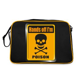 Hands off i'm Poison - Retro Tasche - Schwarz/Gold - Hinten