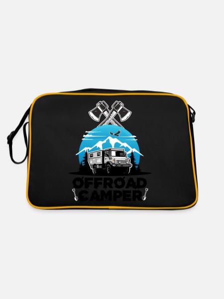 Offroad Camper camping Motorhome Motorhome WoMo - Retro Bag - black/gold - Back