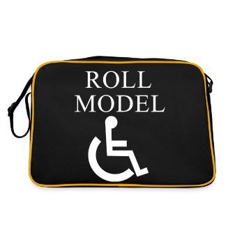 Rollenmodell - Retro Tasche - Schwarz/Gold - Hinten