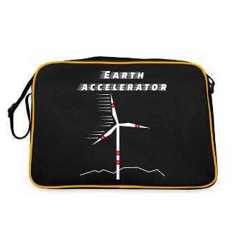 Wind turbine earth accelerator Environment Future Solar - Retro Bag - black/gold - Back