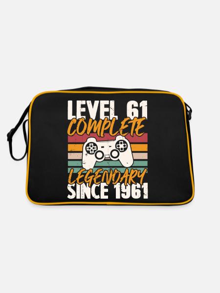 Niveau 61 Complet Vintage Anniversaire 61 Ans - Sac Retro - noir/or - Dos