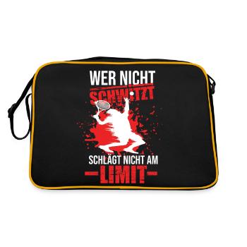 Tennis Tennisspieler Tennisspielerin Tennisverein - Retro Tasche - Schwarz/Gold - Hinten