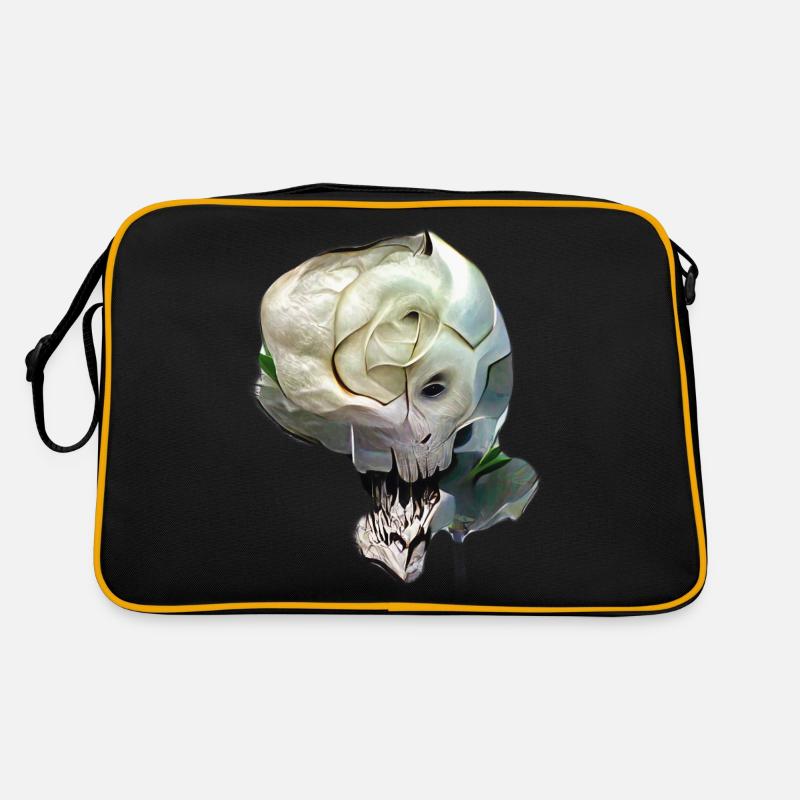 Crâne Rose - Sac Retro - noir/or