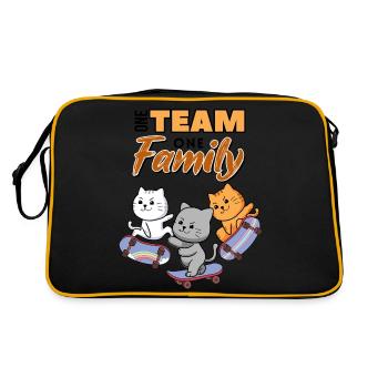 team family cat skateboarding work colleagues - Retro Bag - black/gold - Back