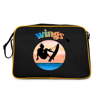 Flügel Kyte Surf Jump - Retro Tasche - Schwarz/Gold - Hinten