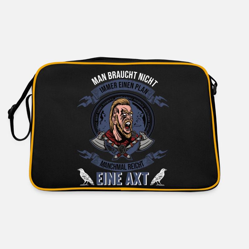 Wikinger Krieger Nordmann Axt Valhalla Nordmänner Retro Tasche