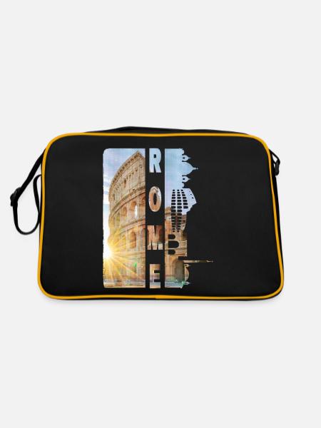 Rome Rome Italy City Skyline Home Love - Retro Bag - black/gold - Back
