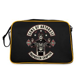 Fils d’Arthrosis Moto Motard MotoCycliste - Sac Retro - noir/or - Dos