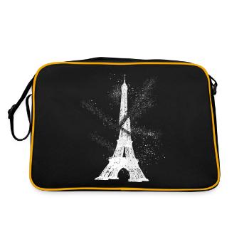 Paris, France, ville, Skyline, Tour Eiffel, Art - Sac Retro - noir/or - Dos
