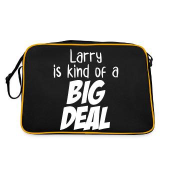 Larry ist irgendwie eine große Sache - Retro Tasche - Schwarz/Gold - Hinten