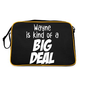 Wayne ist irgendwie eine große Sache - Retro Tasche - Schwarz/Gold - Hinten