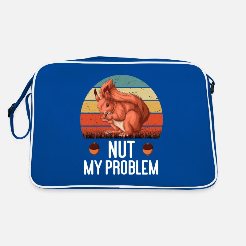 Nut My Problem Eichhörnchen Eichhorn Nager Nuss Retro Tasche