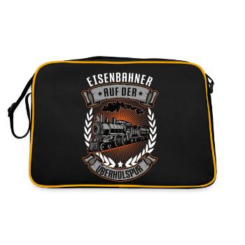 Modellbahn Eisenbahn Modelleisenbahn Modellbauer - Retro Tasche - Schwarz/Gold - Hinten