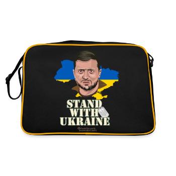 Zelensky se tient aux côtés de l’Ukraine - Sac Retro - noir/or - Dos