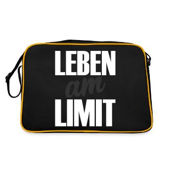Leben am Limit - Retro Tasche - Schwarz/Gold - Hinten