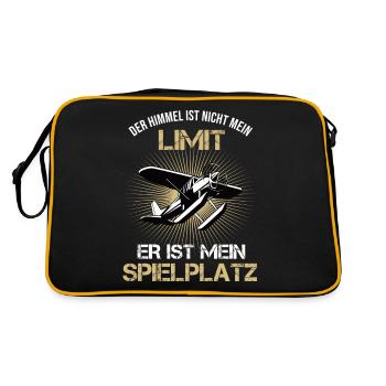 Der Himmel ist nicht mein Limit Modellflugzeug - Retro Tasche - Schwarz/Gold - Hinten