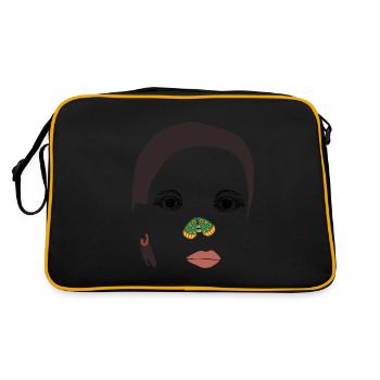 Moderne Kunst / Freestyle - Retro Tasche - Schwarz/Gold - Hinten